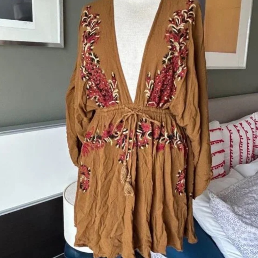 Free People embroidered babydoll dress
